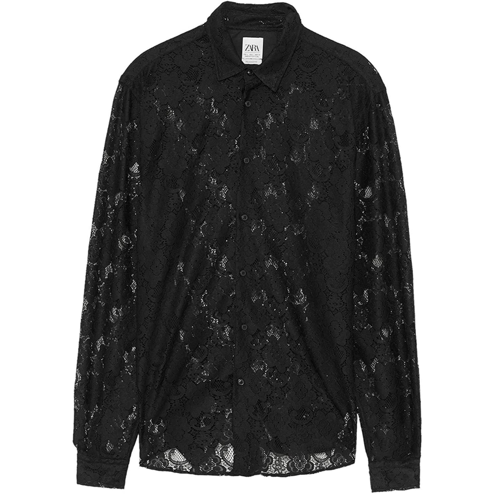 Mens Button Down Laced Shirt